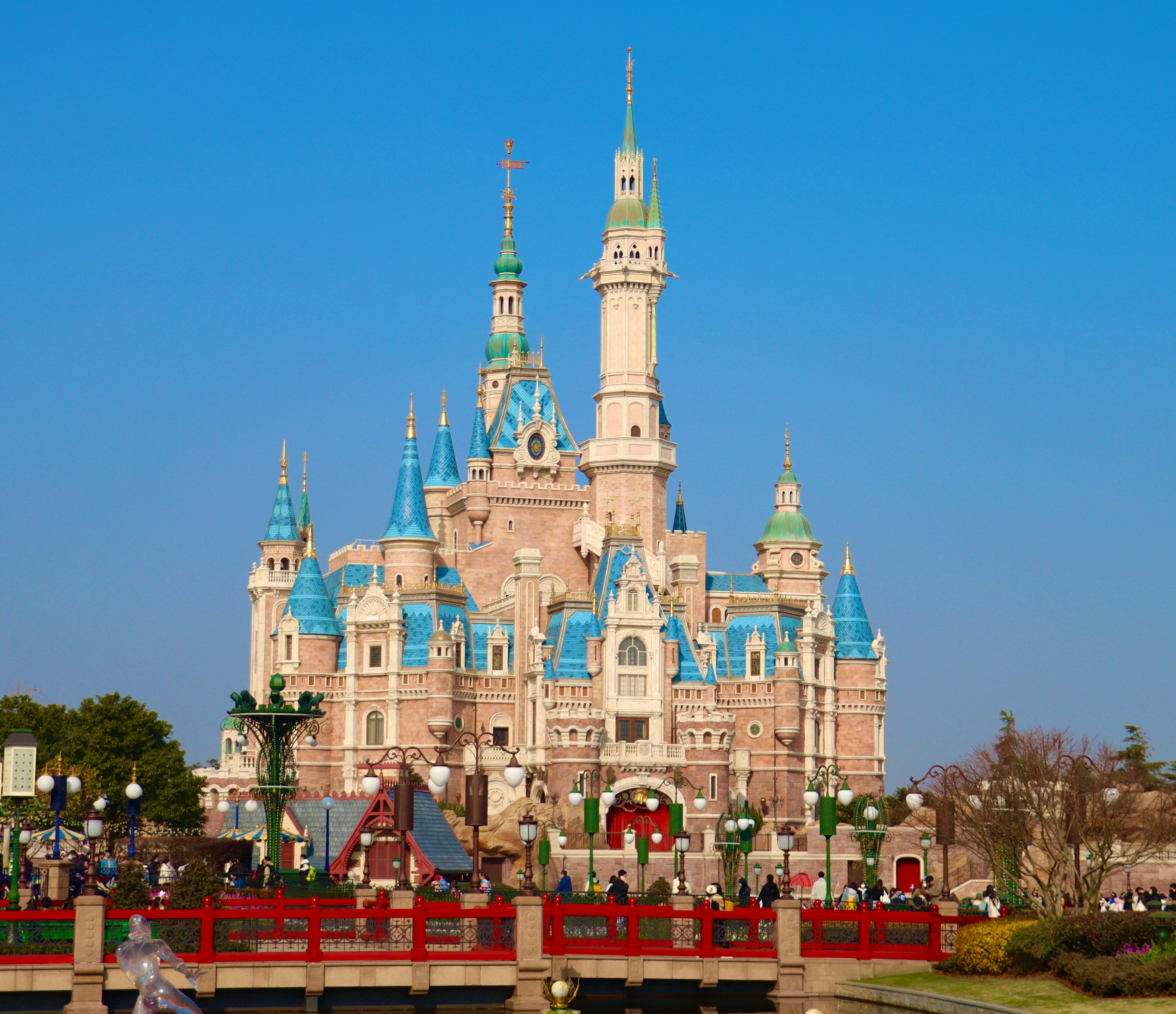 Disney castle and bridge at Shanghai Disneyland