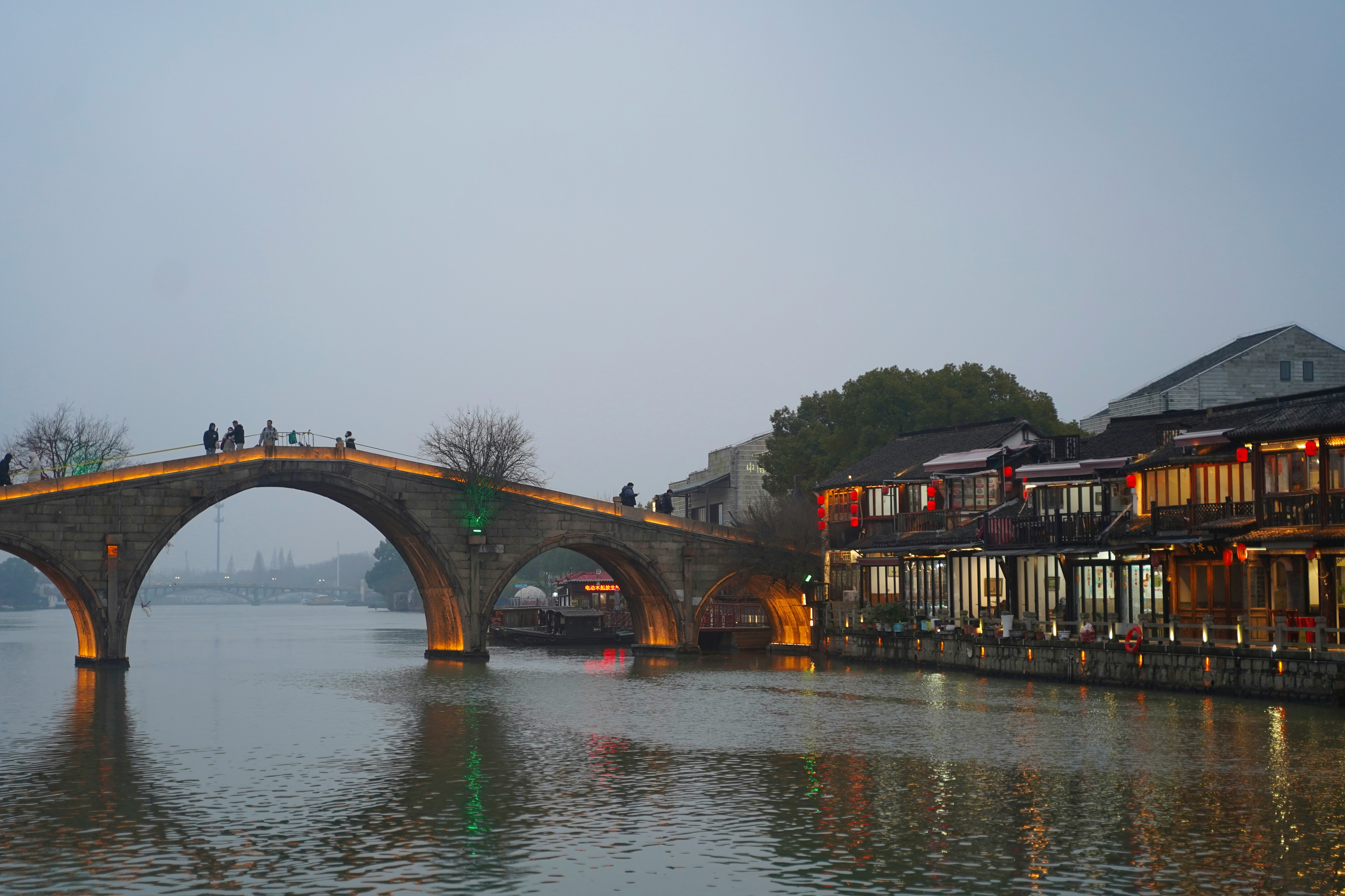 Stone arch bridge over Zhujiajiao canal